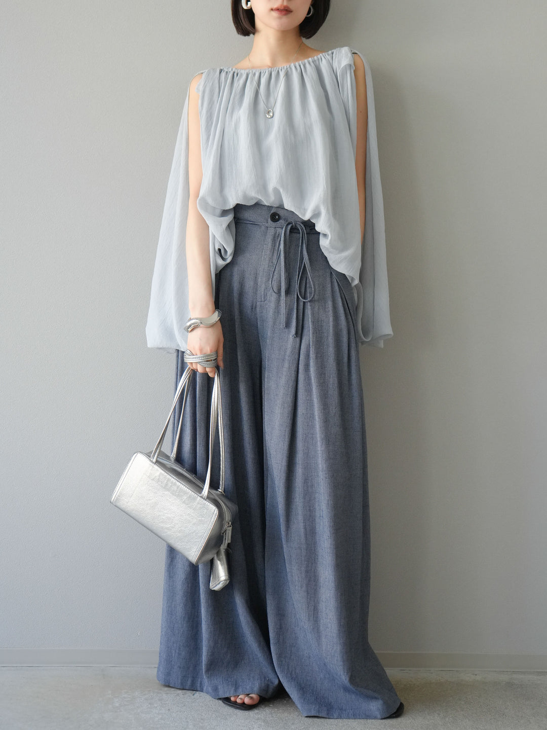 [予約]ラメシアーバルーントップス/ブルー