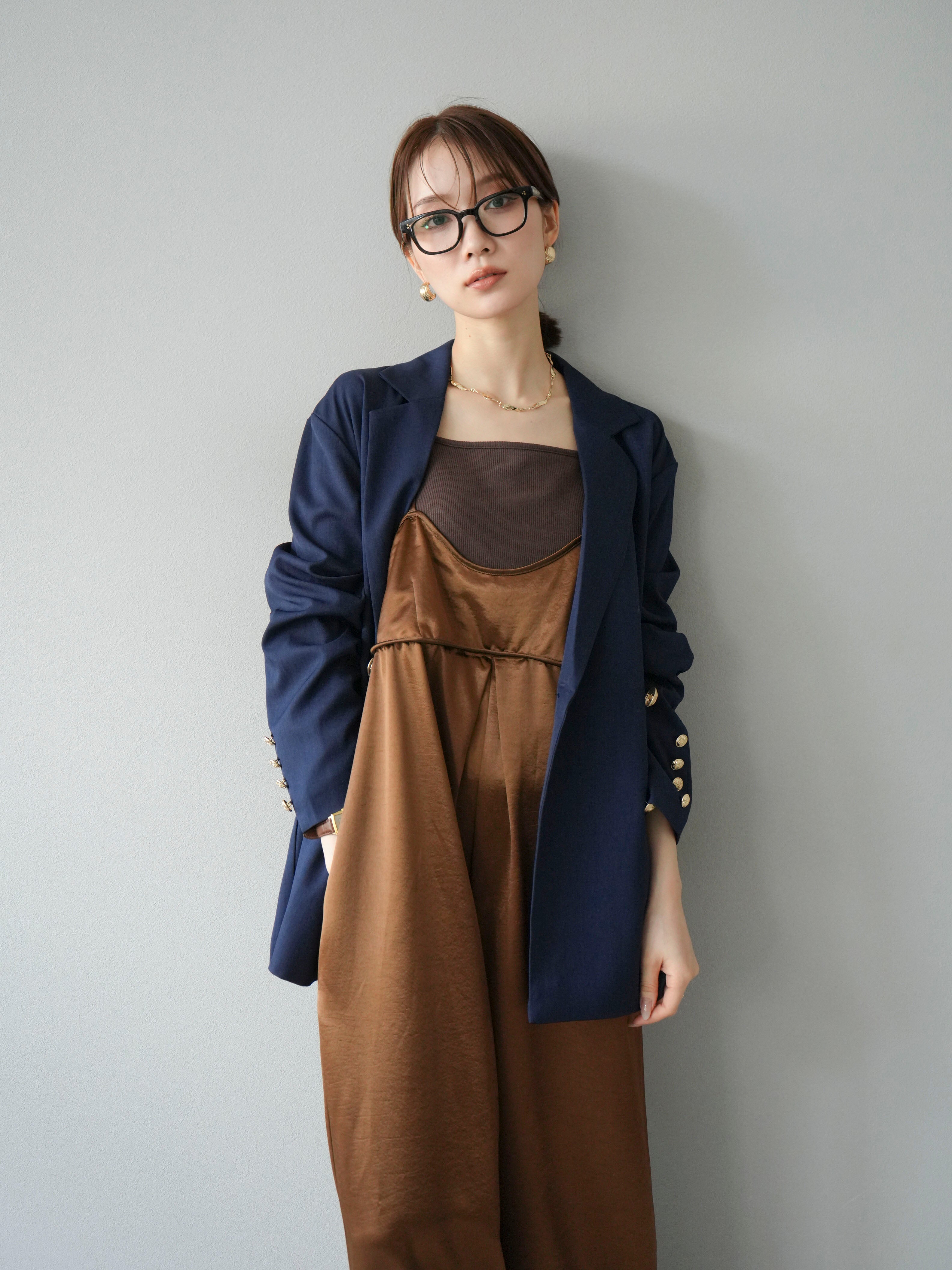 予約]サテンビスチェオールインワン/ブラウン – Lumier