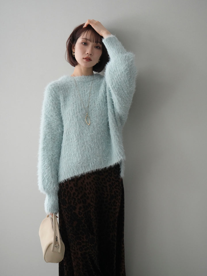 [SET]ボリュームスリーブシャギー MIXニットプルオーバー+ボリュームスリーブシャギー MIXニットプルオーバー(2set)