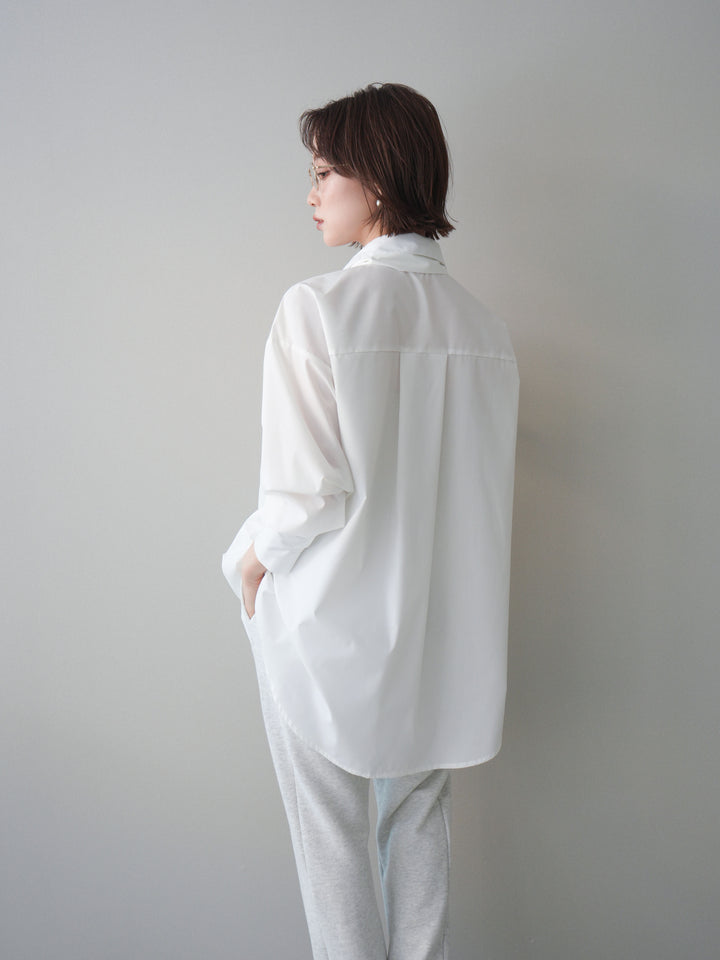 [予約]ボウタイ付オーバーシャツ/white