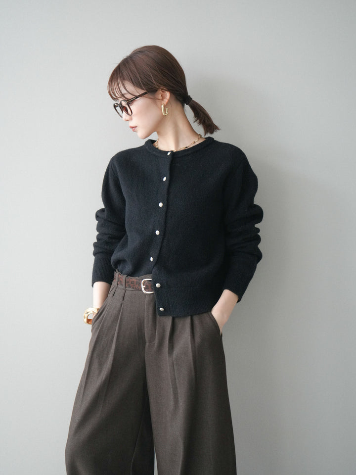 [SET]アンティークボタンニットカーディガン+選べるアクセセット(2set)