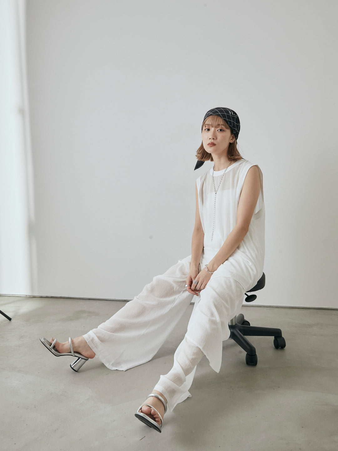 [予約]シアーワッシャーアシンメトリープルオーバー/ホワイト