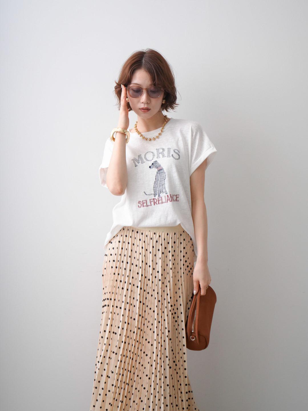 [予約]ドッグエンブロイダリーTEE/white