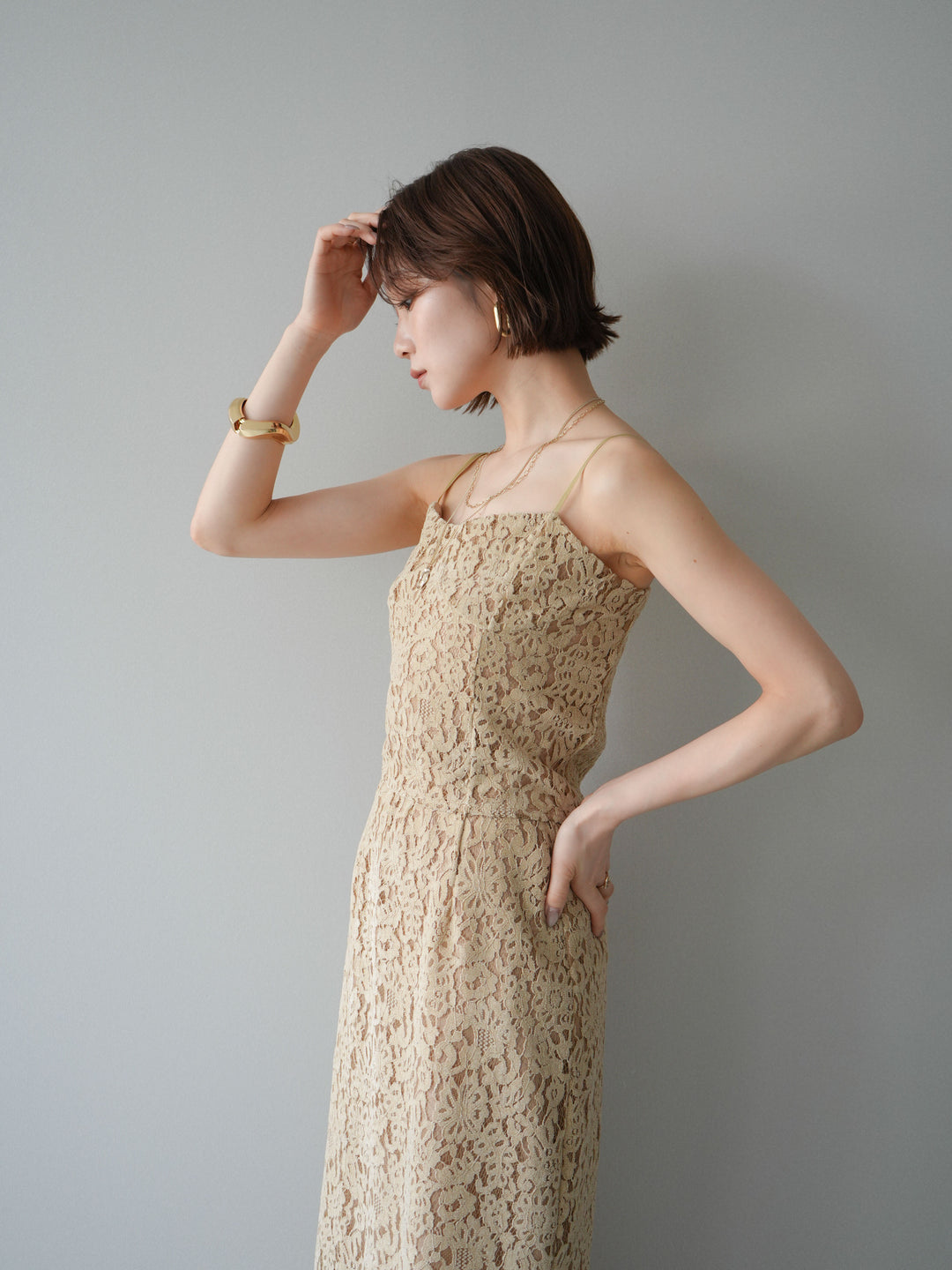 [SET]フルレースキャミ＆IラインスカートSET UP