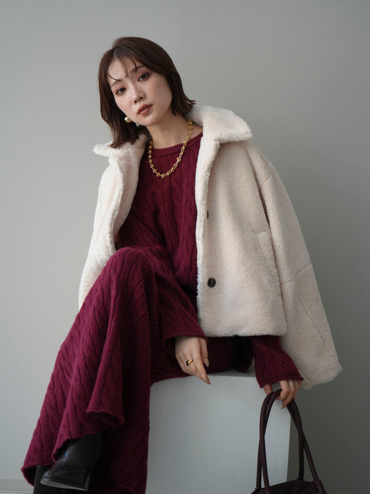 [予約]エコファーステンカラージャケット/ivory