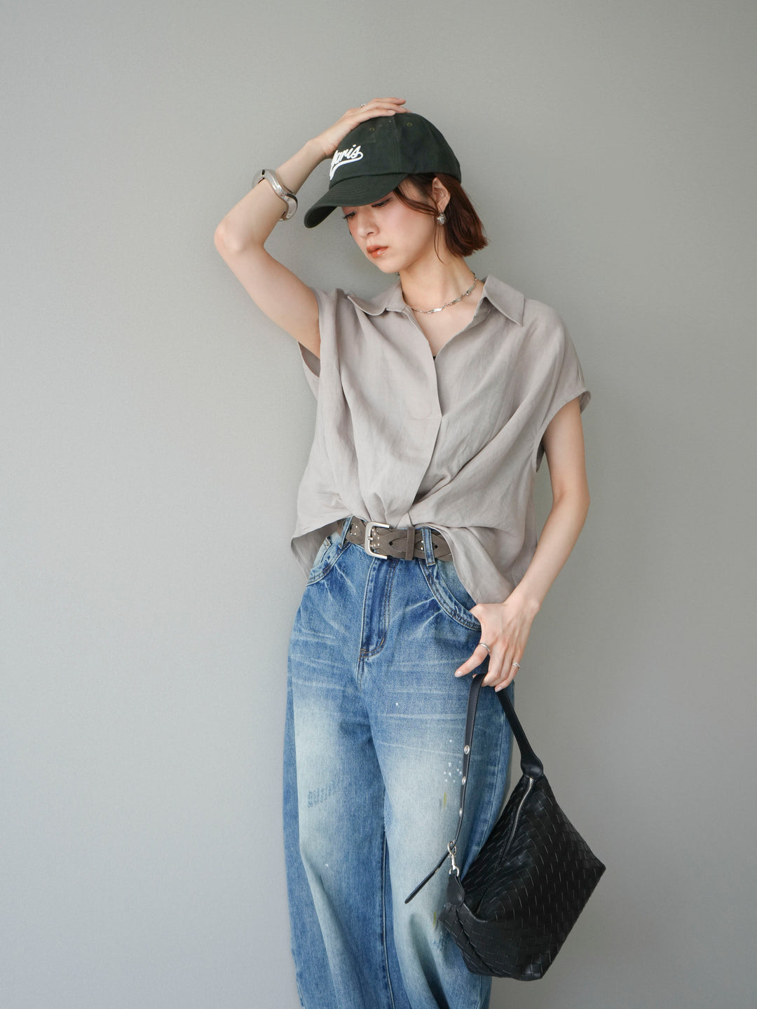 [SET]フレンチツイストドレープシャツ+フレンチツイストドレープシャツ(2set)
