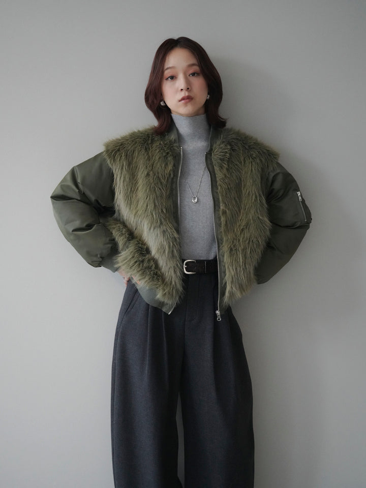 [預訂] 人造毛組合 MA-1/卡其色