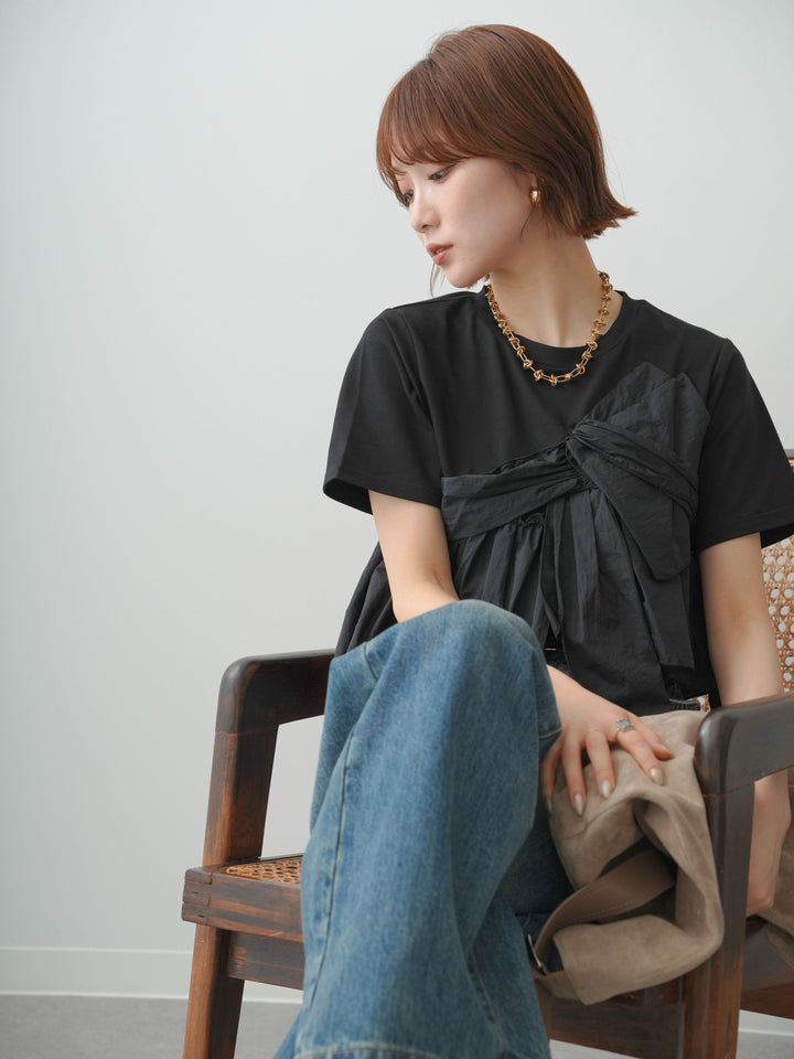 [SET]ナイロンドッキングツイストTEE +選べるアクセセット(2set)