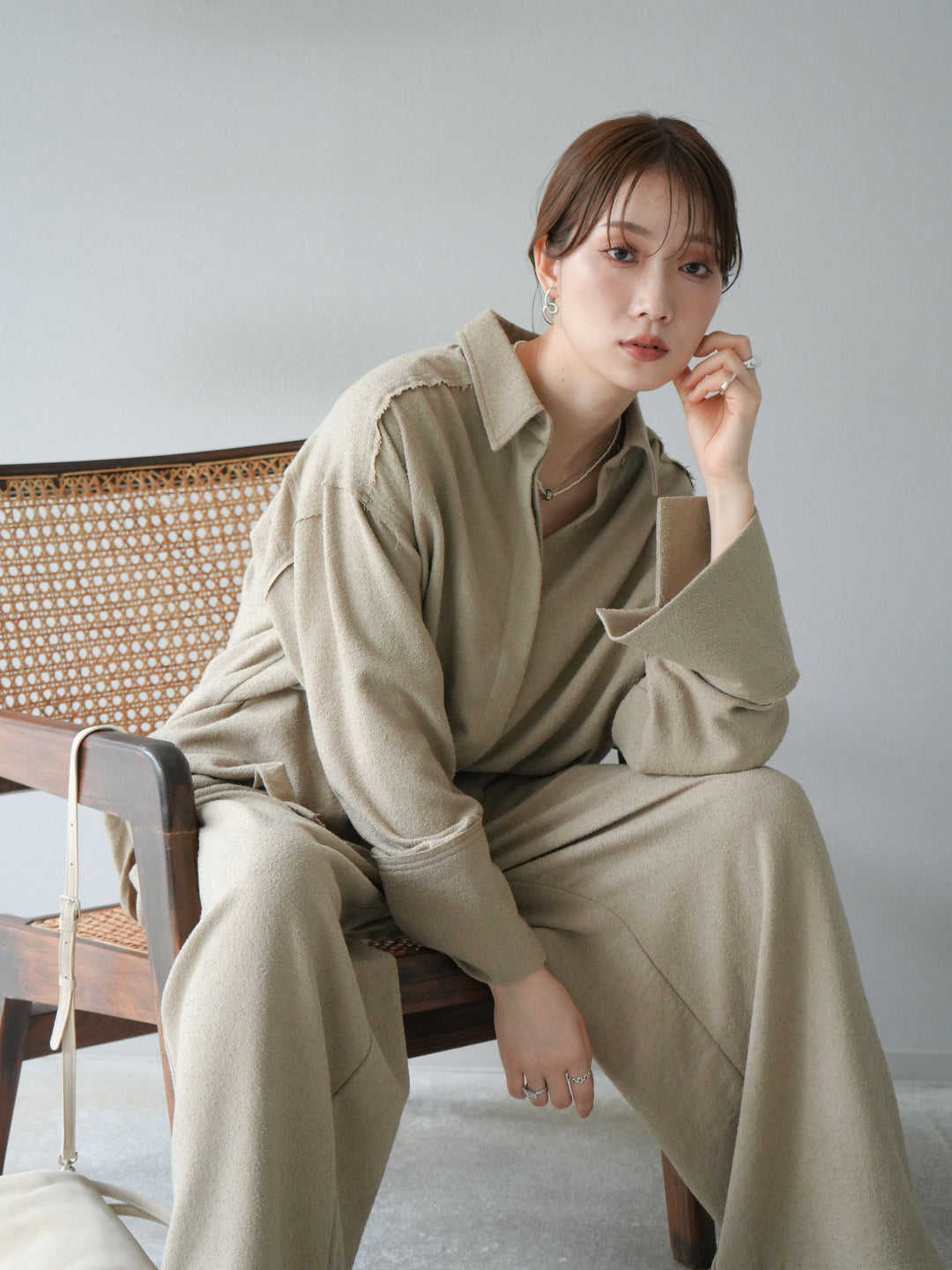 [予約]ネップオーバーシャツ/ベージュ