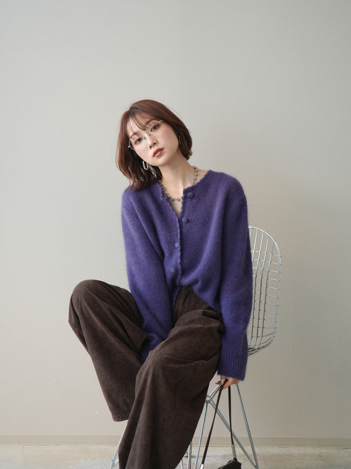 [SET]くるみボタンニットカーディガン+コーデュロイサイドタックコクーンパンツ(2set)