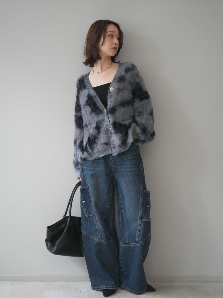 [予約]カーゴデザインコクーンデニムパンツ/navy