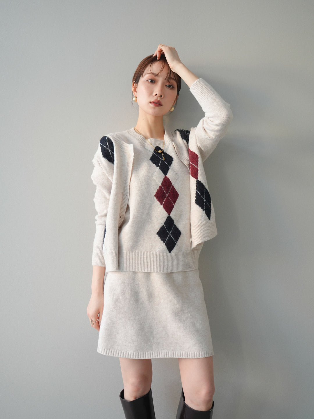 [SET]アーガイル柄3ピースSET UP(2set)