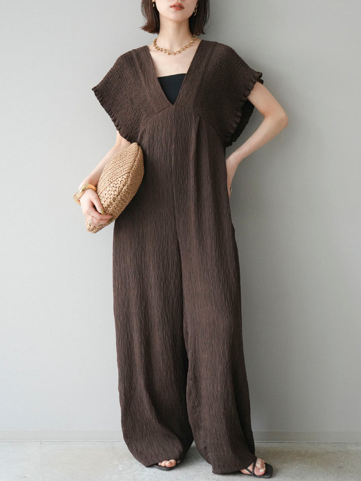 [SET]楊柳シャーリングサロペット+楊柳シャーリングサロペット(2set)