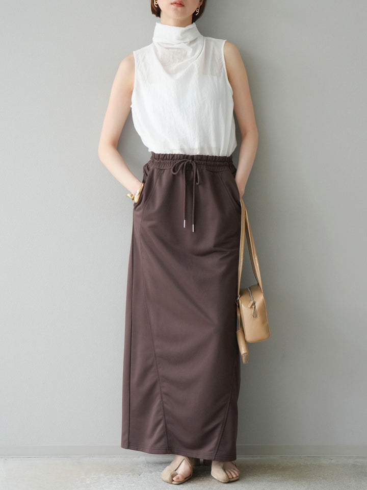 [SET] 後繫帶無袖上衣 + 運動長裙 (2set)