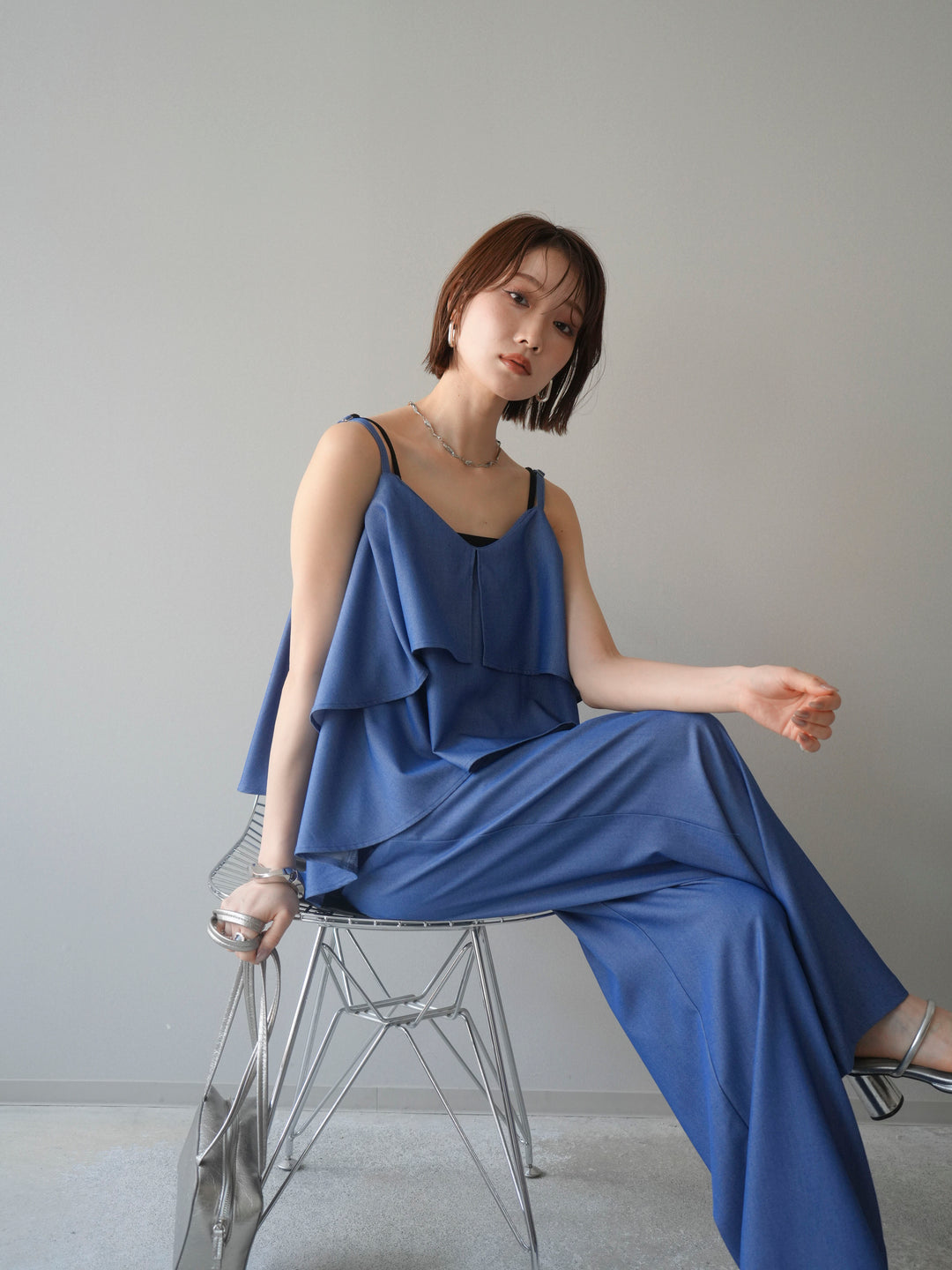 [予約]ティアードキャミソール/black