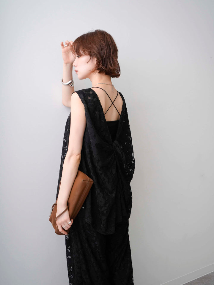 [予約]シアージャガードバックツイストノースリブラウス/black