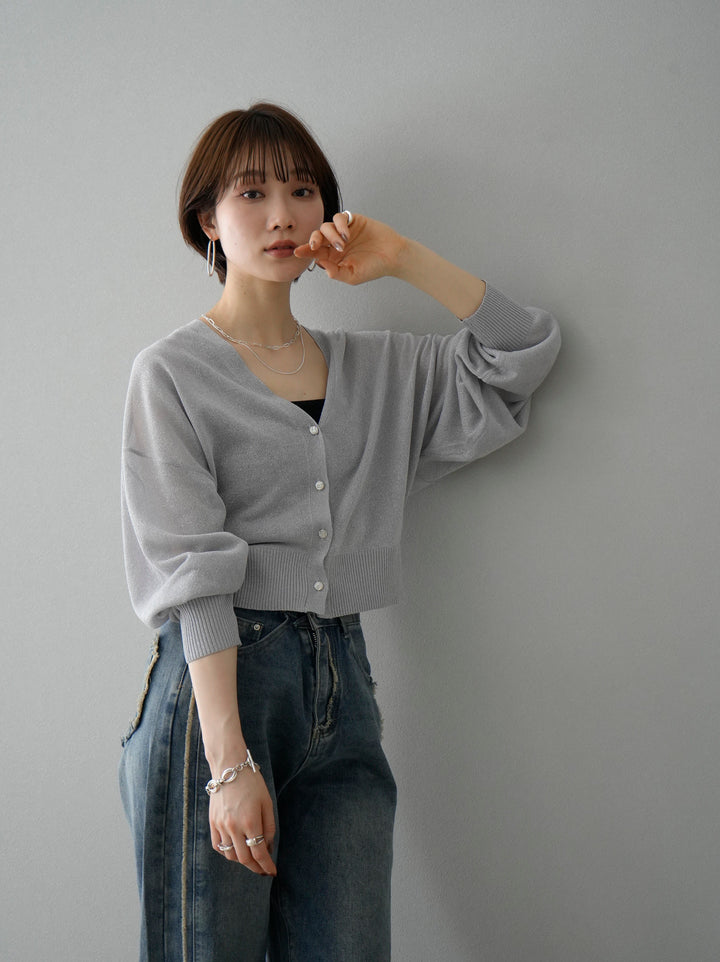 [SET] Lame sheer knit cardigan + lame sheer knit cardigan (2set)