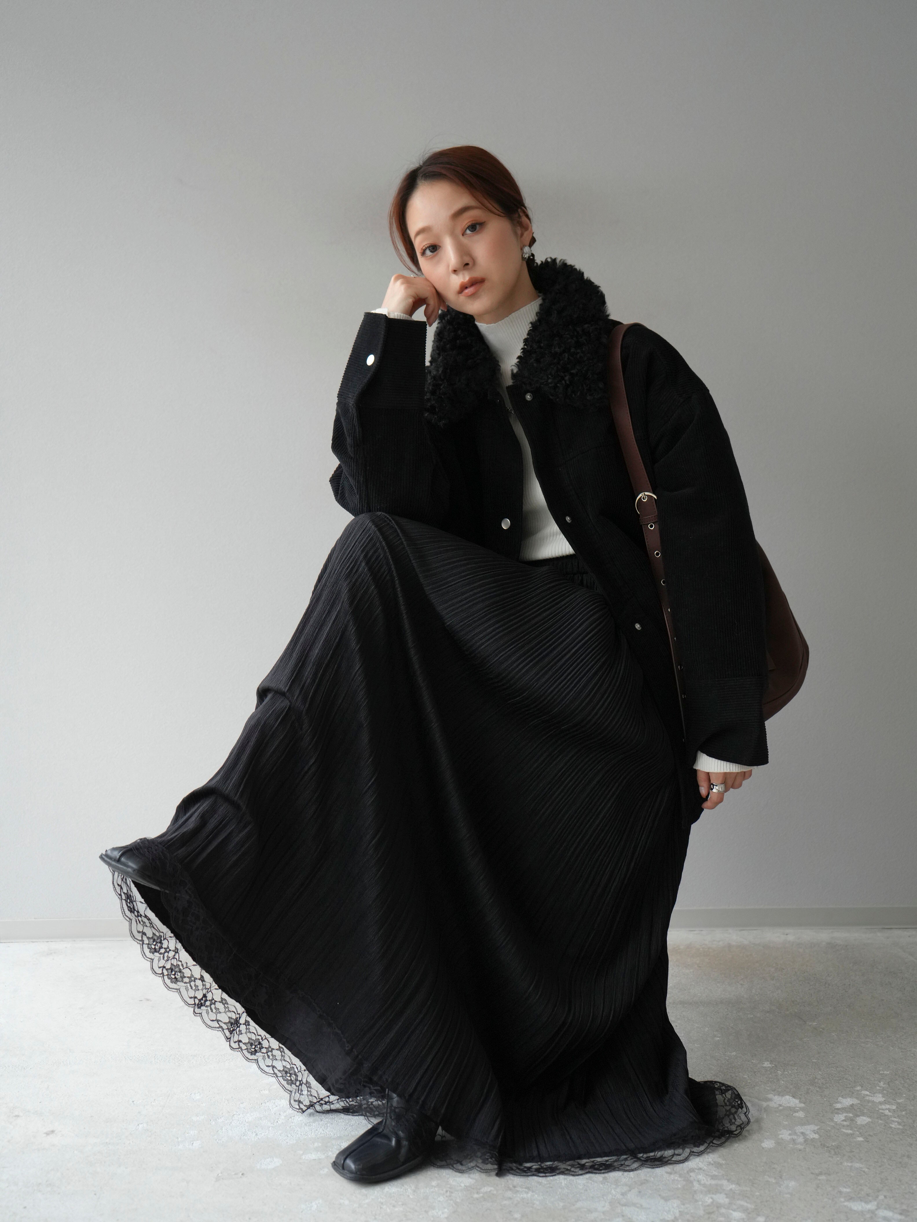 LAGUAGEMコーデュロイボアジャケット ブラック LAGUAGEMコーデュロイボアジャケット ブラック LAGUAGEMコーデュロイ