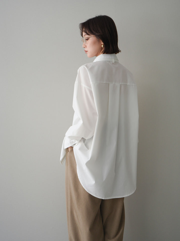 [予約]ボウタイ付オーバーシャツ/white