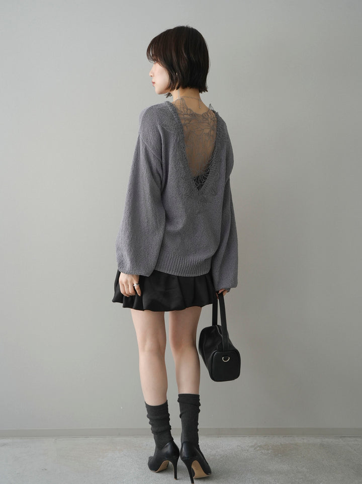 [予約]サテンバルーンミニスカート/black