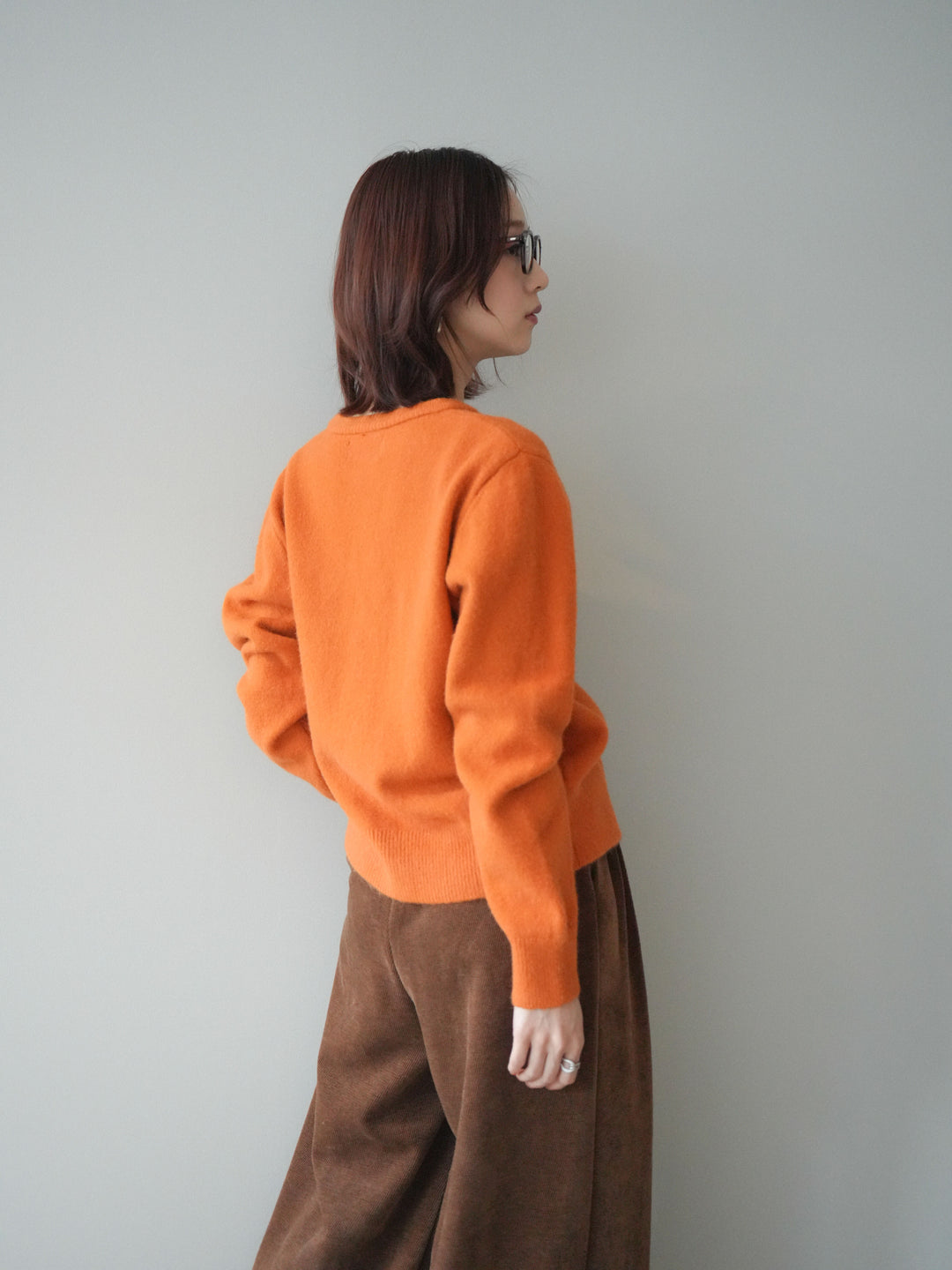 [SET]アンティークボタンニットカーディガン+ベルトデザインループコールテンワイドパンツ(ベルト付き)(2set)