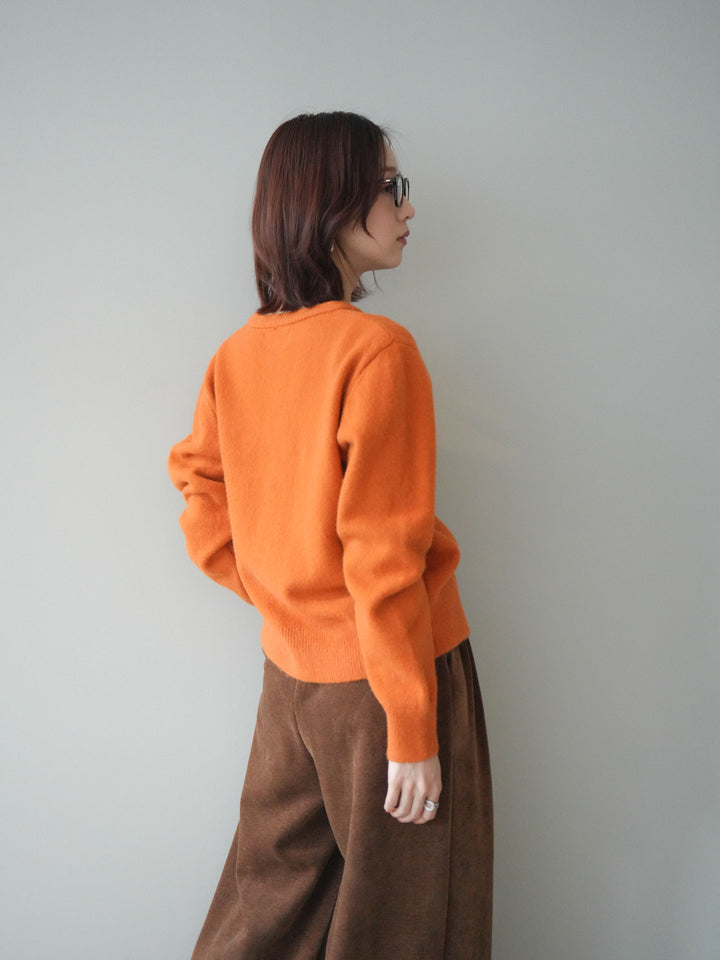 [SET]アンティークボタンニットカーディガン+ベルトデザインループコールテンワイドパンツ(ベルト付き)(2set)