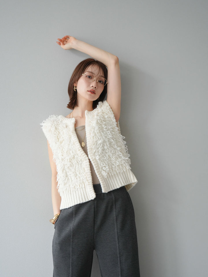 [予約]ループデザインホックベスト /アイボリー