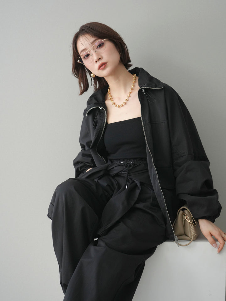 [予約]ビッグポケットコットンナイロンジップブルゾン/black