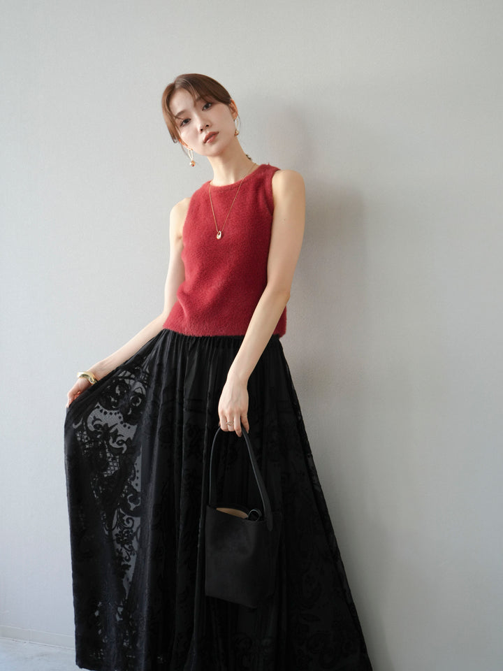 [予約]シャギーニットタンクトップ/レッド