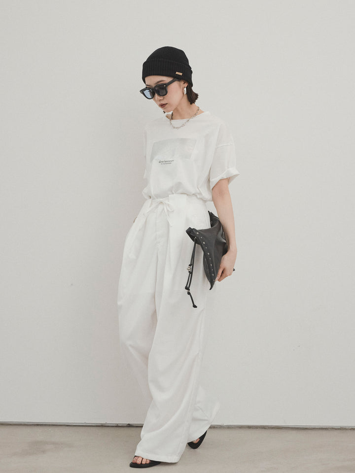 [預購] Design Loop 側邊褶褲/白色