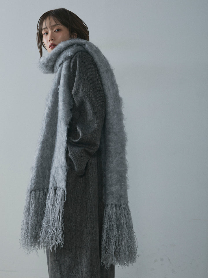 [予約]ブークレシャギーニットマフラー/ gray