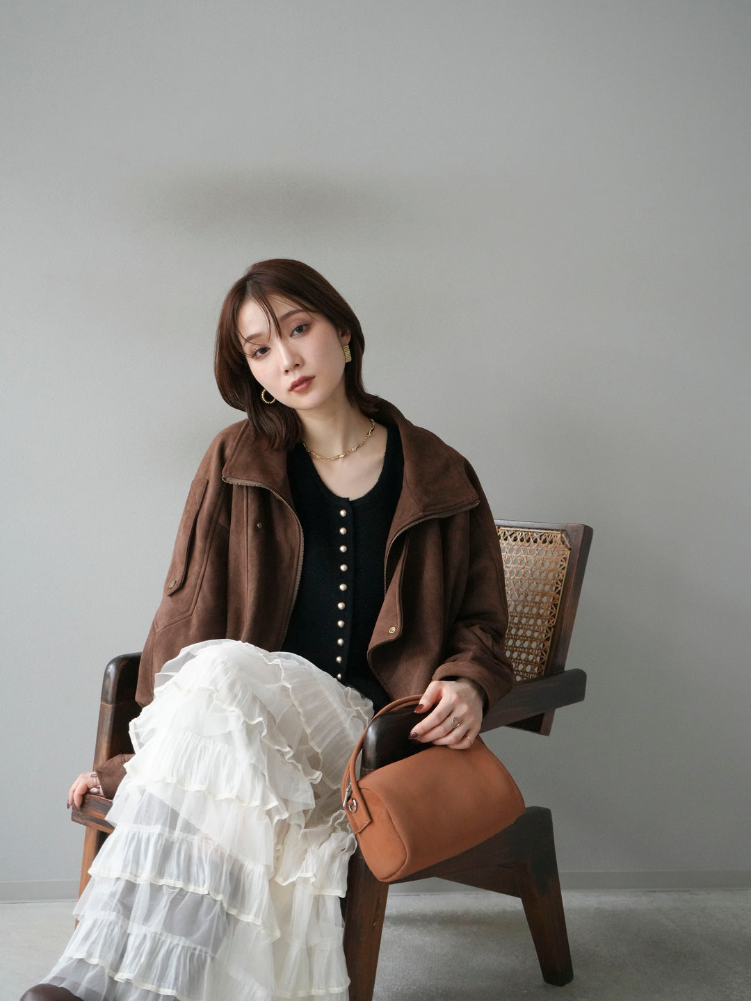 [予約]スエードライダースジャケット/ブラウン