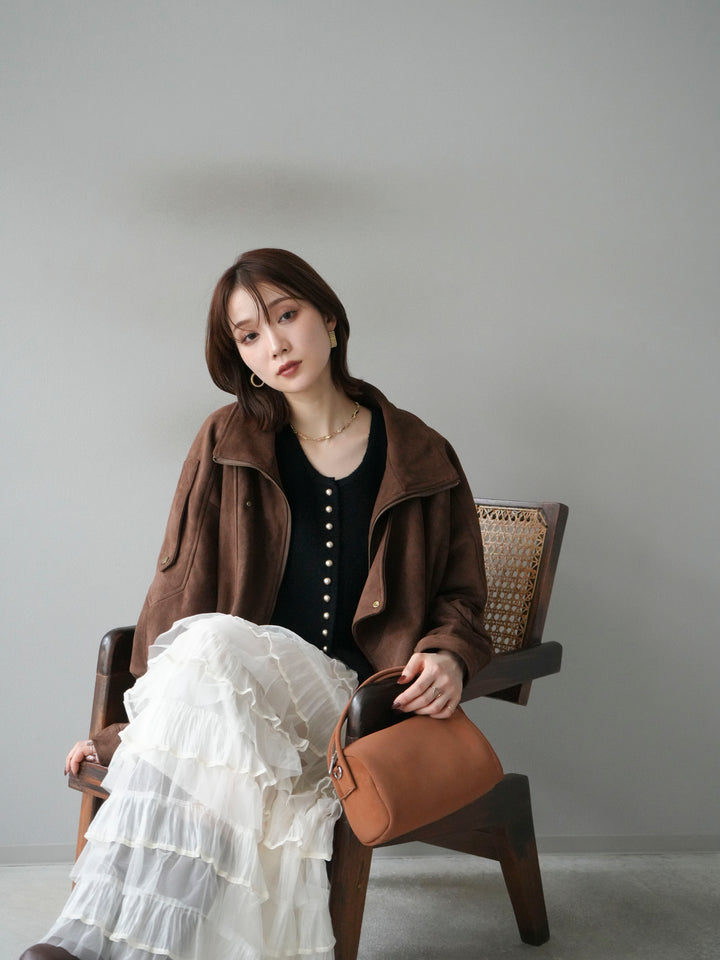 [予約]スエードライダースジャケット/ブラウン