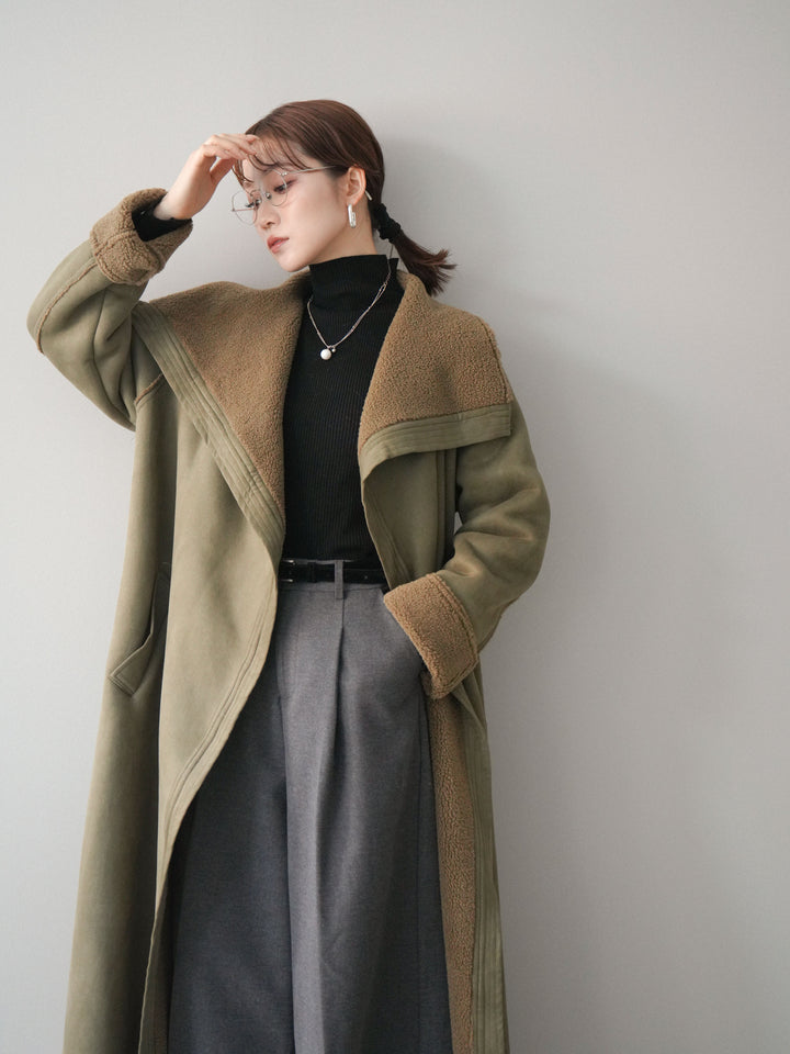 [予約]BIGカラームートンコート/khaki