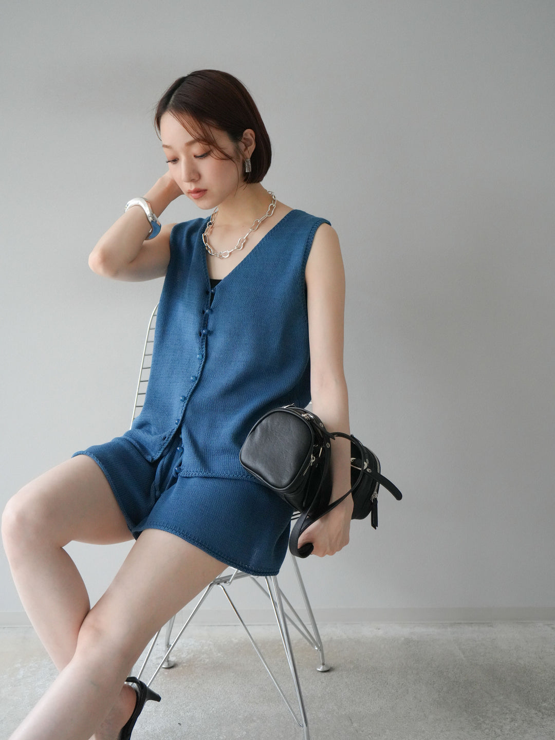 [SET]ニットベスト＆ショートパンツSET UP(2set)