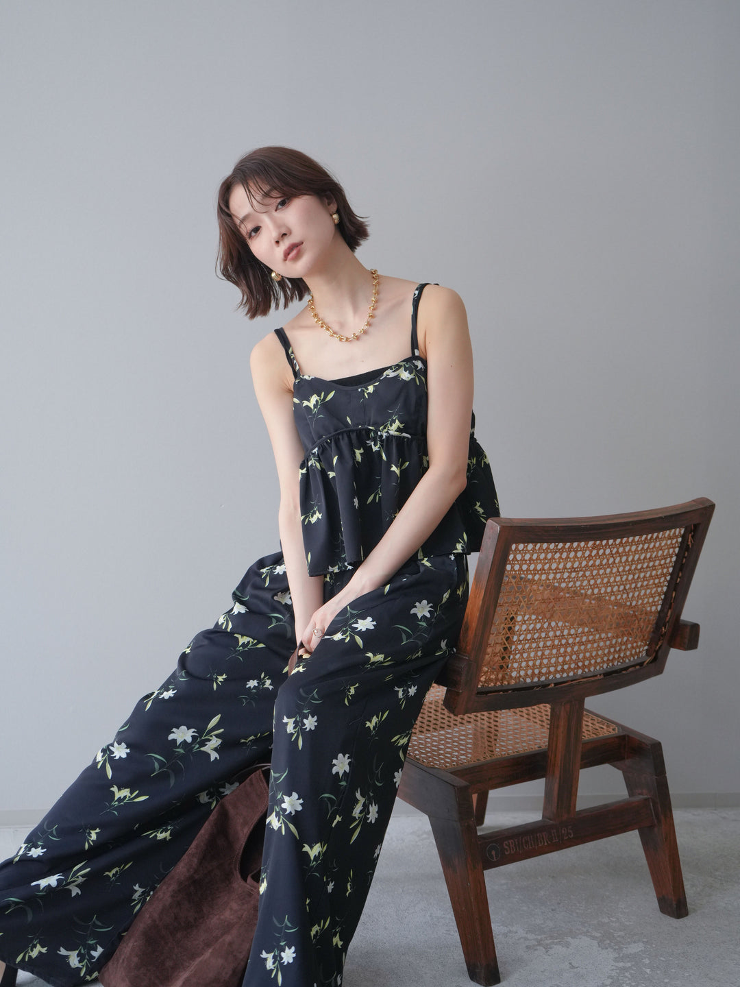 [SET]フラワープリントキャミソール+フラワープリントキャミソール(2set)