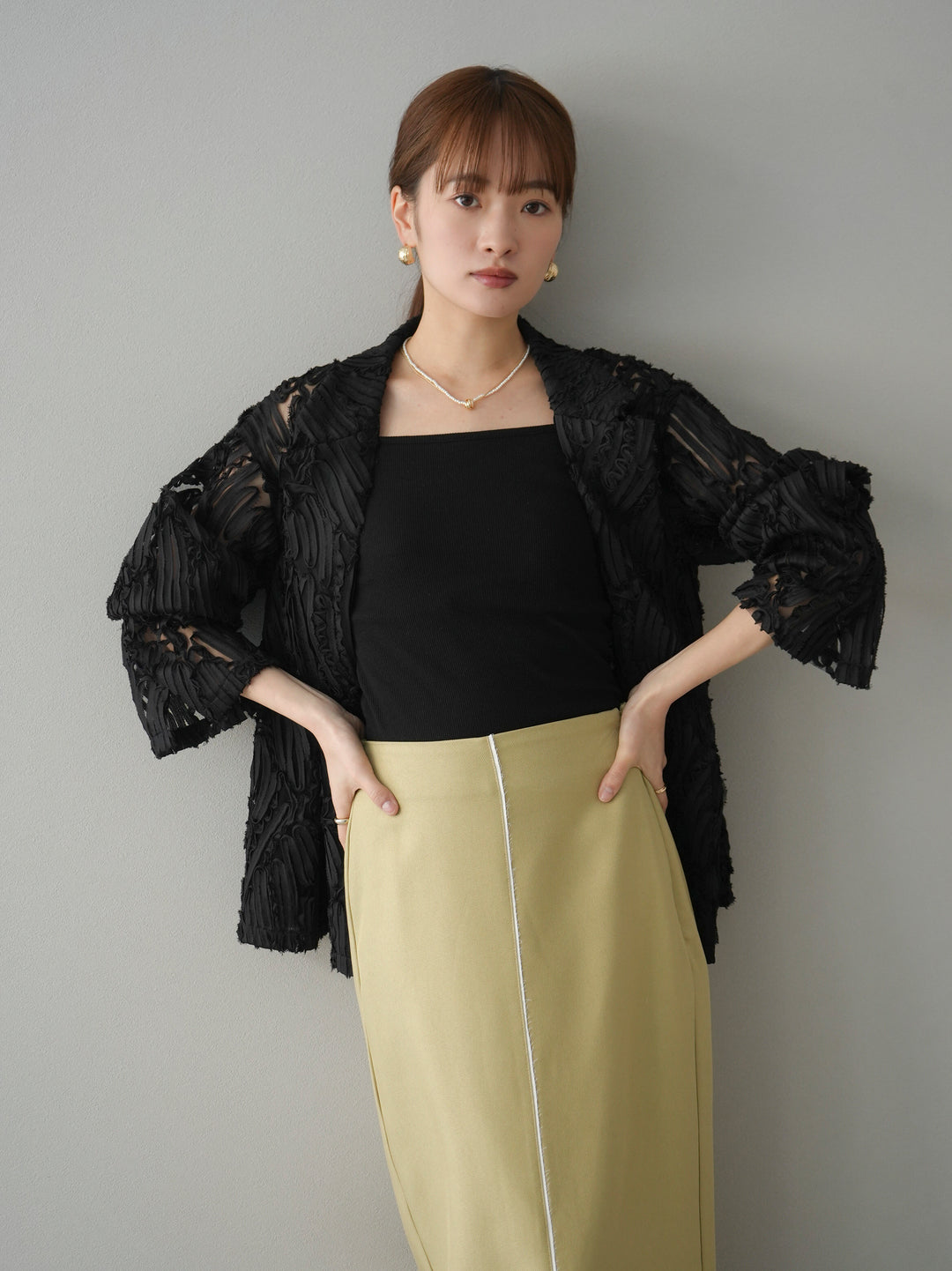 [予約]シアージャガードテーラードジャケット/ブラック