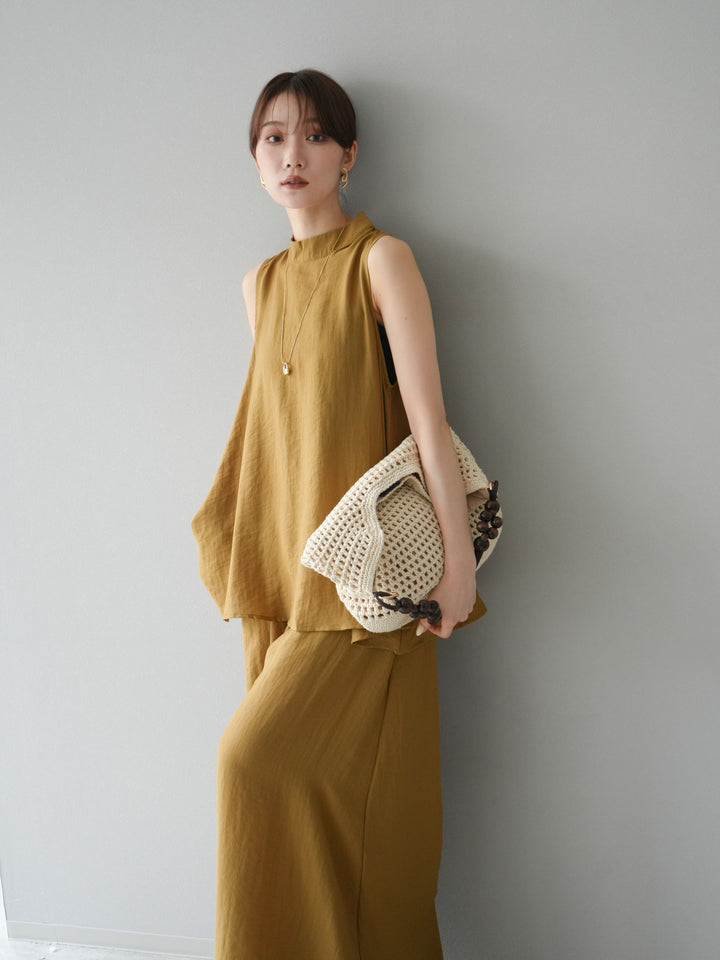 [SET]ホルターネックバックスリットブラウス＆スーパーワイドパンツSET UP(2set)