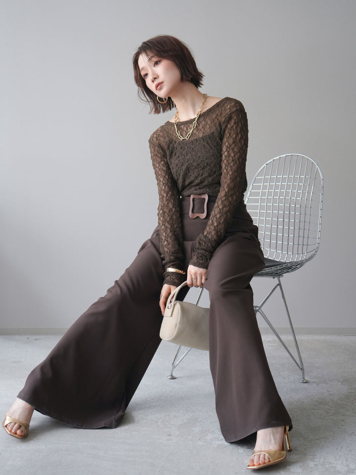 [予約]バックラウンドジャガードレーストップス/brown