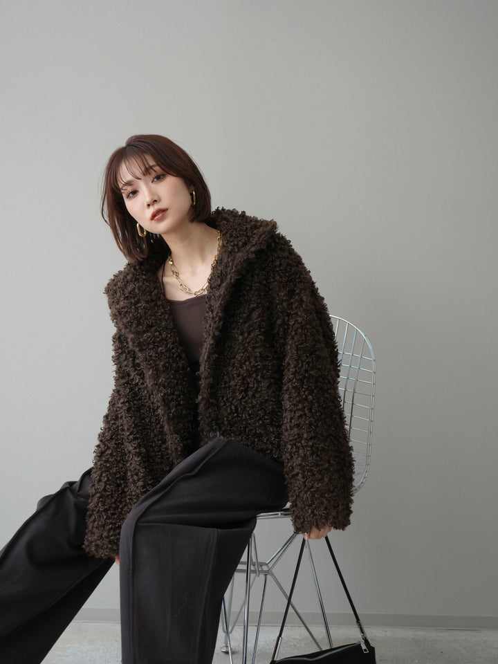 [SET]プードルファーミドルスタンドブルゾン+コットンツイルカーブパンツ(2set)