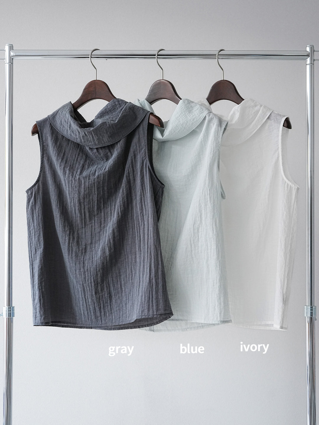 [SET] 後繫帶無袖上衣 + 拉鍊褶襉寬褲 (2 套)