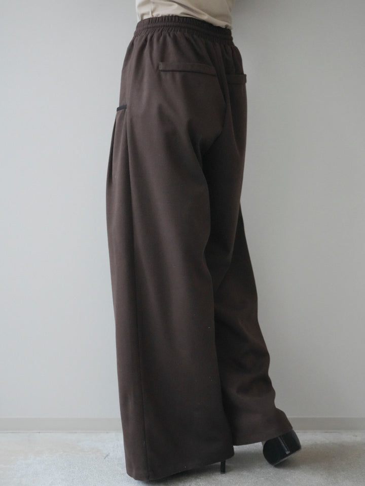 [予約]配色パイピングイージーパンツ/brown