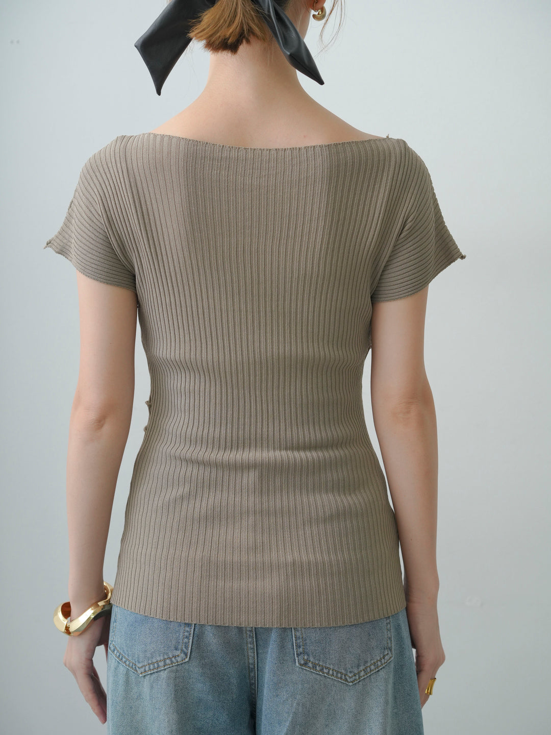 [予約]ランダムメローリブニットトップス/beige