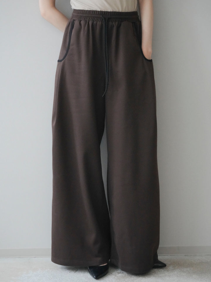 [予約]配色パイピングイージーパンツ/brown
