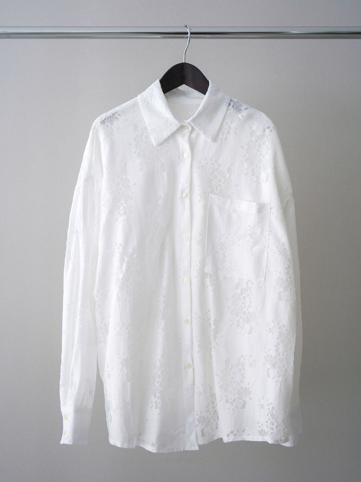 【套裝】提花蕾絲罩衫+繫帶工裝迷你裙（兩件套）