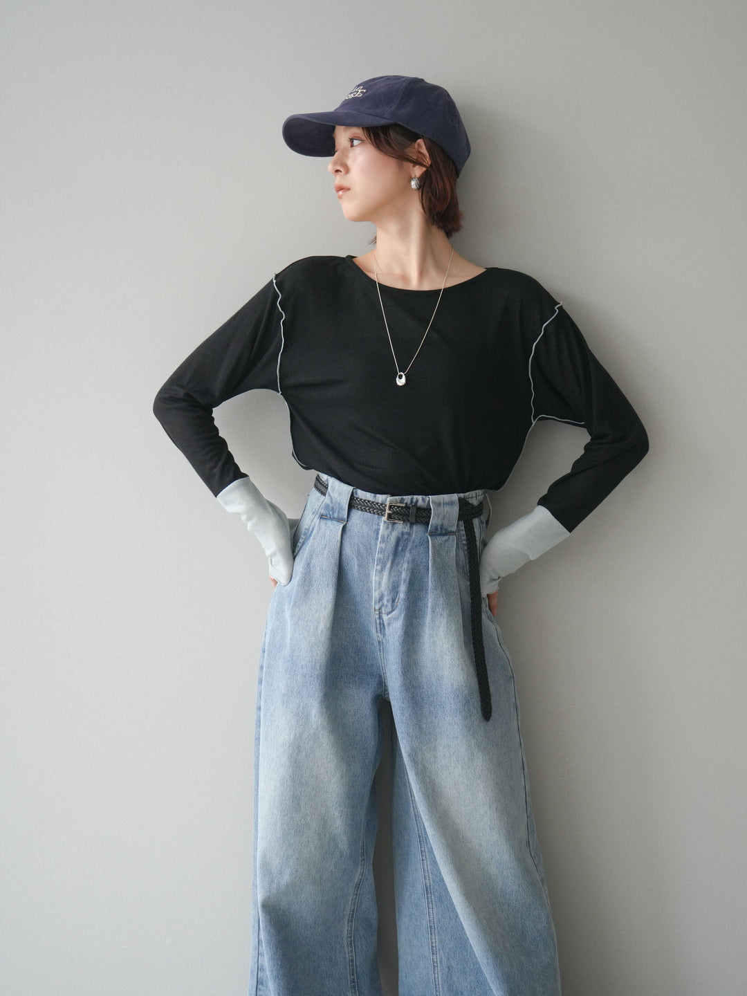 [SET]配色メロウトップス+配色メロウトップス(2set)