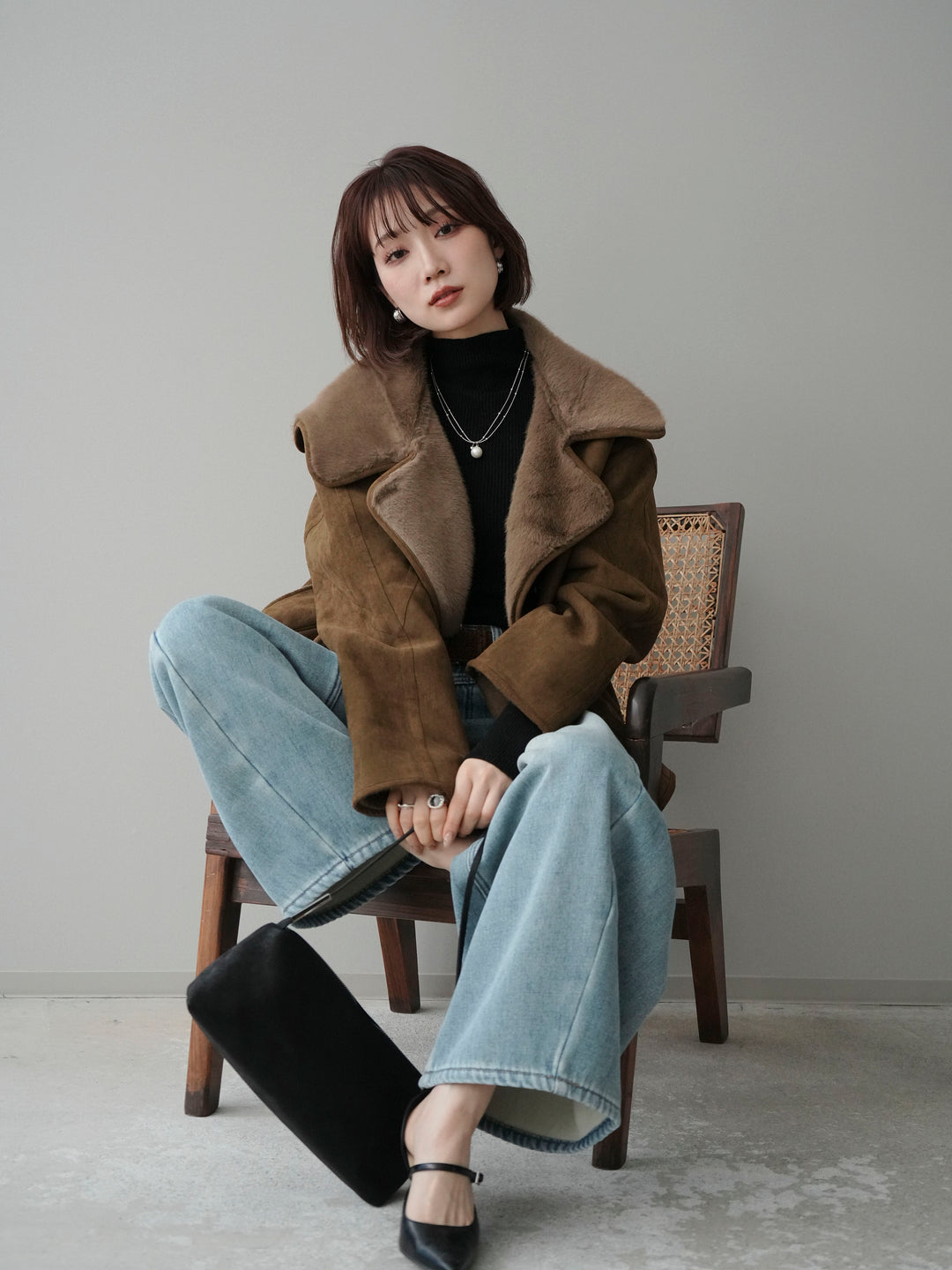 [予約]ムートンショートジャケット/khaki