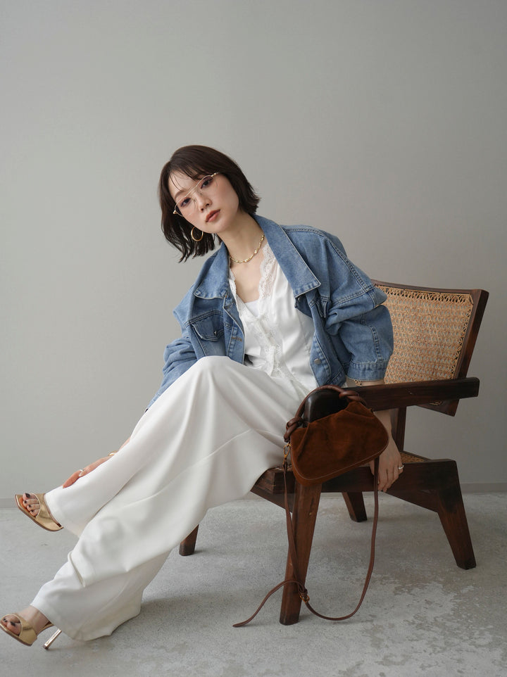 [予約]デニムショートシャツジャケット/blue