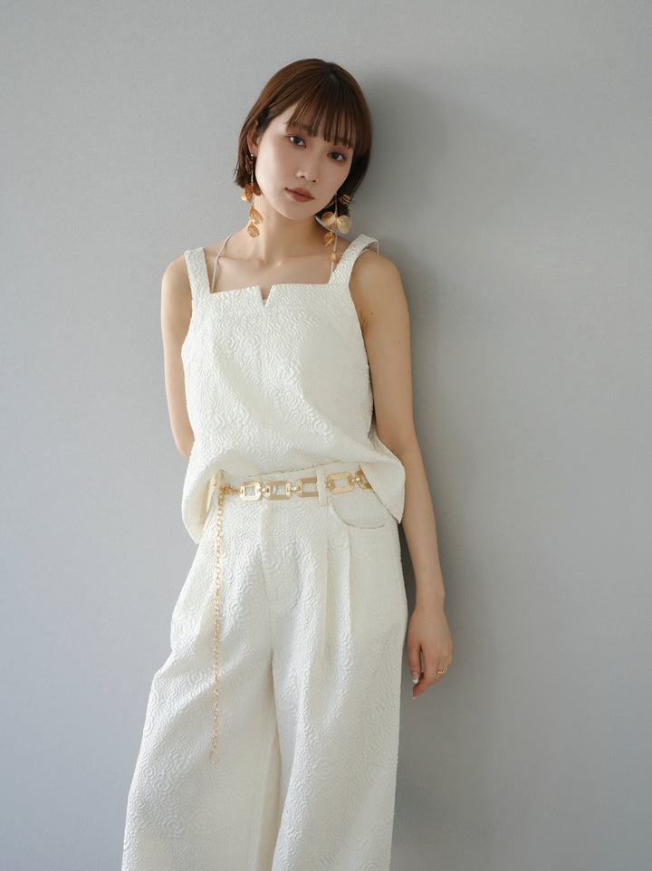 [Pre-order] Puffy Jacquard Bustier Cami Top/Ivory