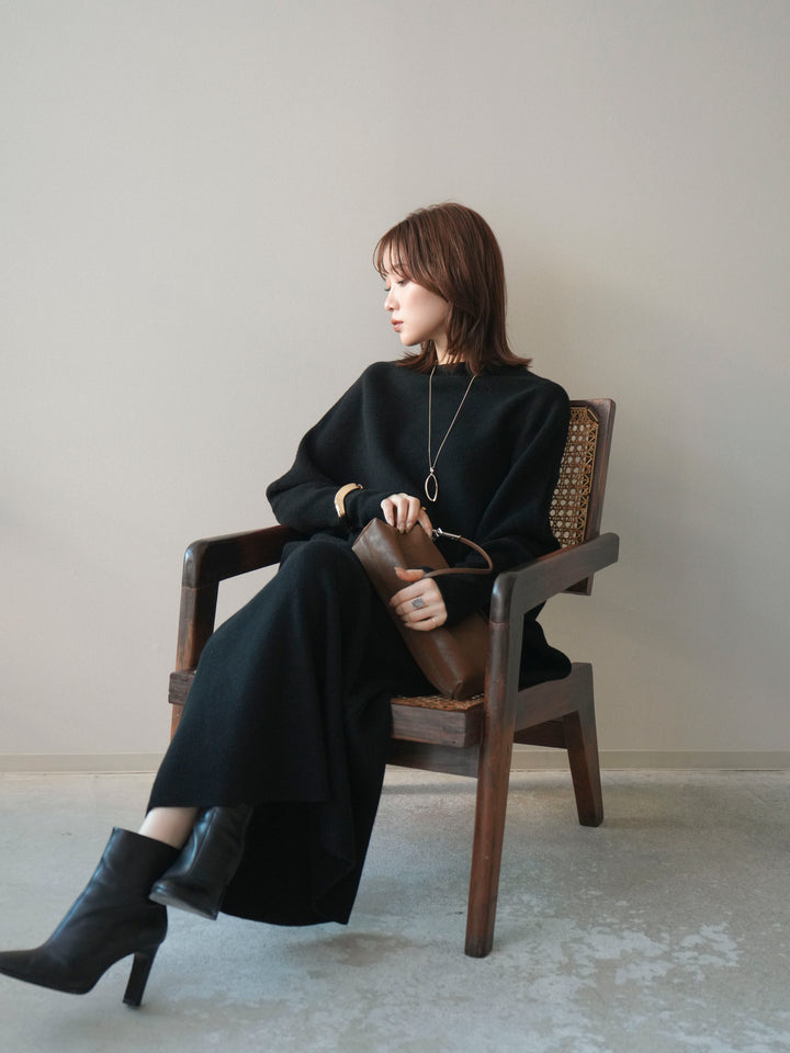 [SET]ウール混ドルマンニット&スカートSET UP(2set)